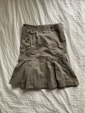 Diesel greyish beige cargo pleated wrap skirt
